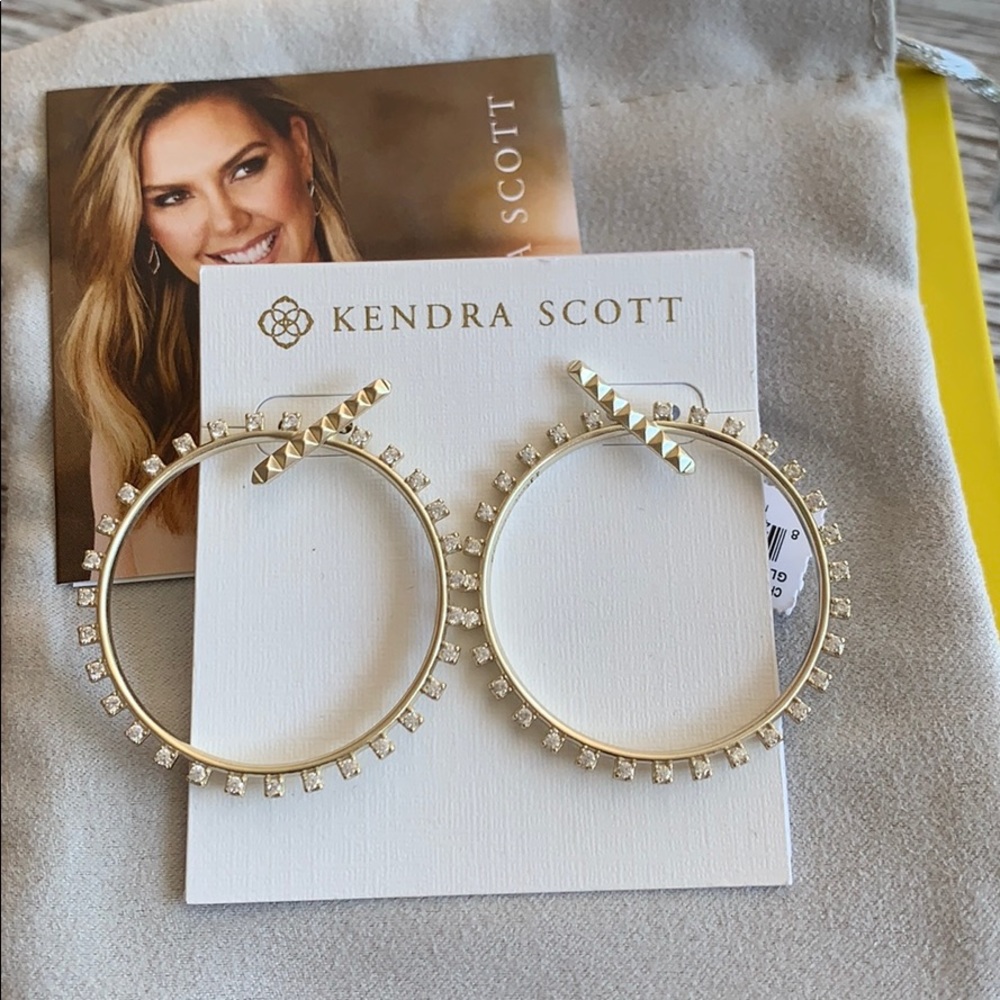 😍Kendra Scott Charlie Grace Hoop Earrings in Gold